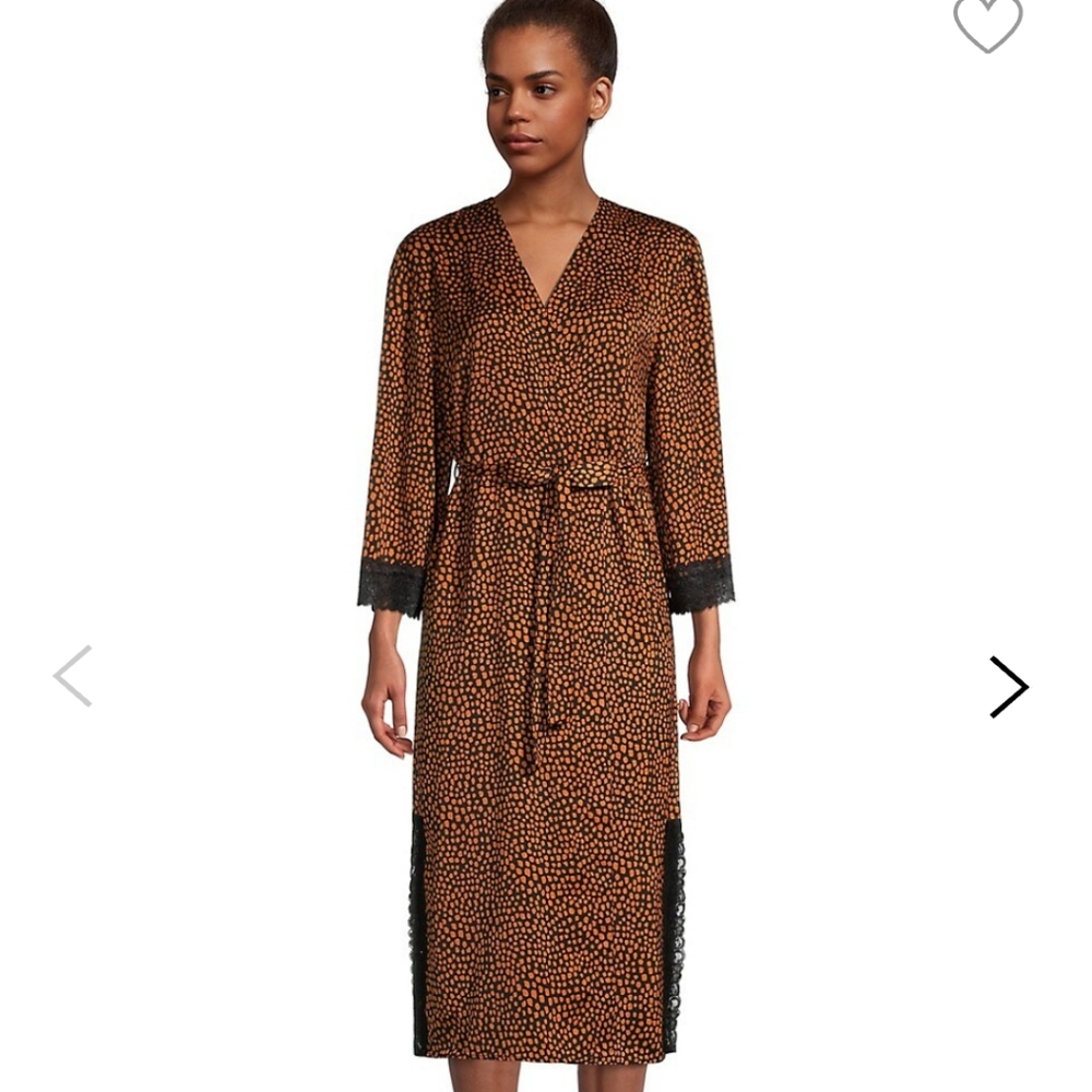 40 Winks Satin Leopard-Print Wrap Robe